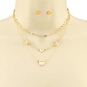 Heart 3 Layer Chain Choker